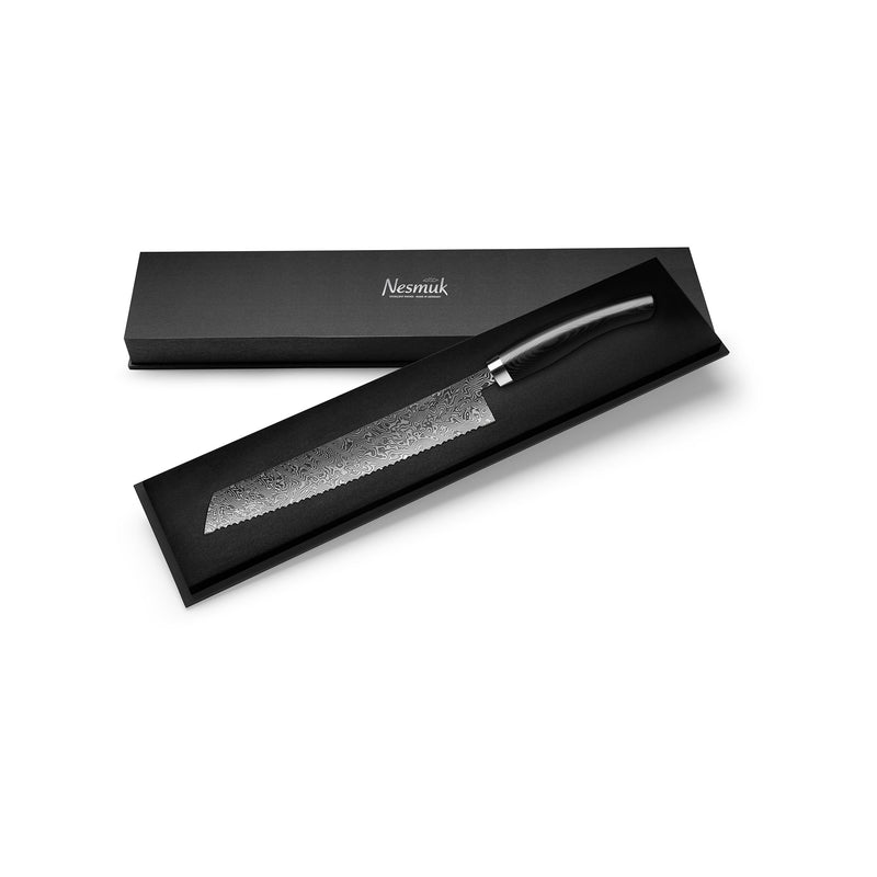 C90 bread knife Micarta Black box