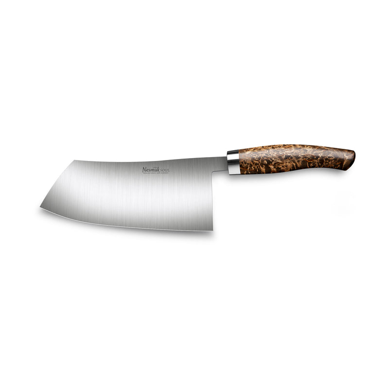 SOUL Chinese chef's knife Karelian curly birch 